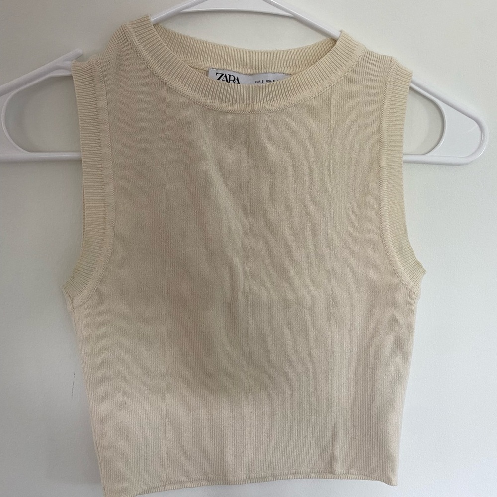 Zara Beige Knit Top
